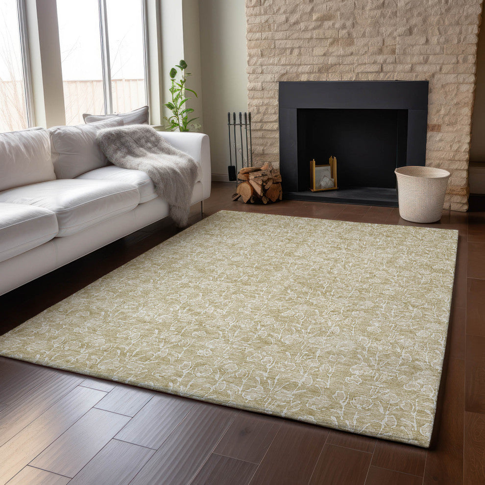 Premium Machine Washable Mayfield AMF691 Beige 3' x 5' Rug