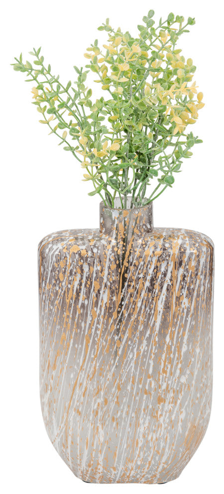 Glass, 10", Striped Stained Vase, Multi