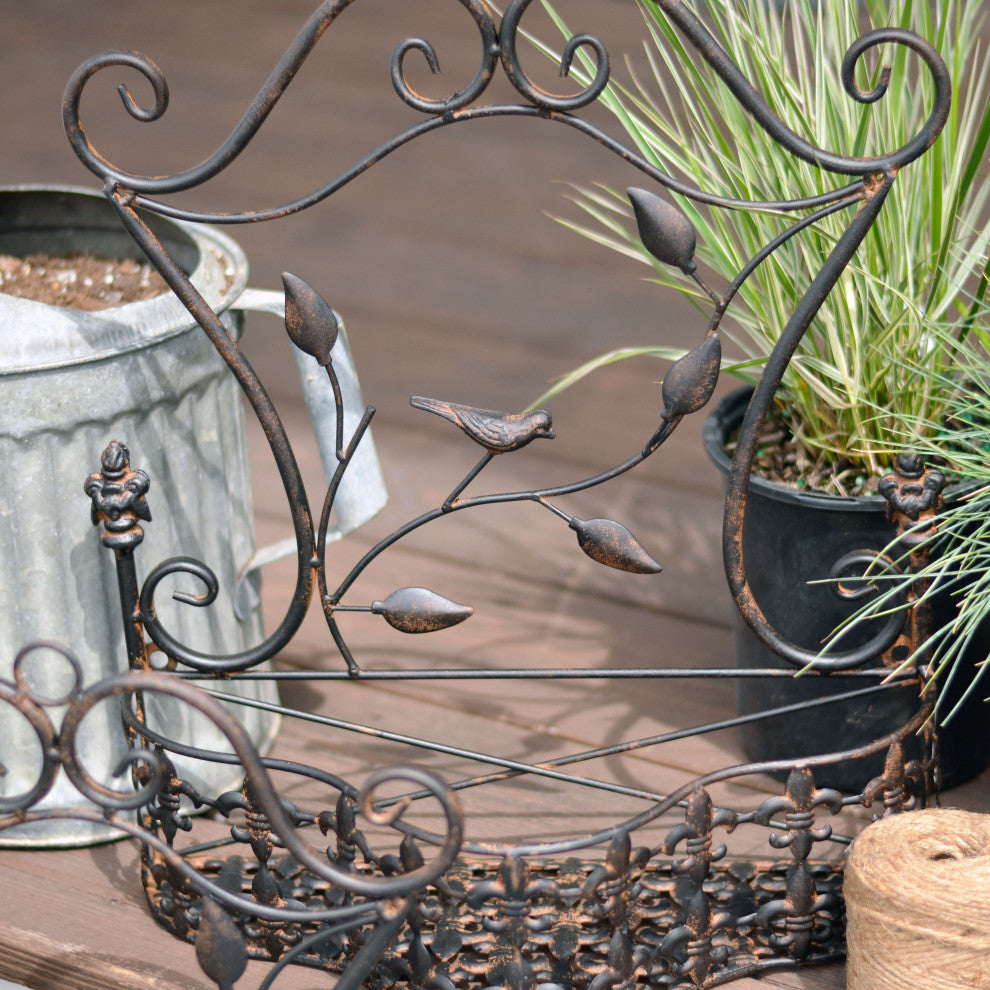 Fleur de Lis Wall Planter Set, Rusty Finish