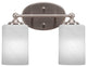 Capri 2-Light Bath Bar, Brushed Nickel/White Marble