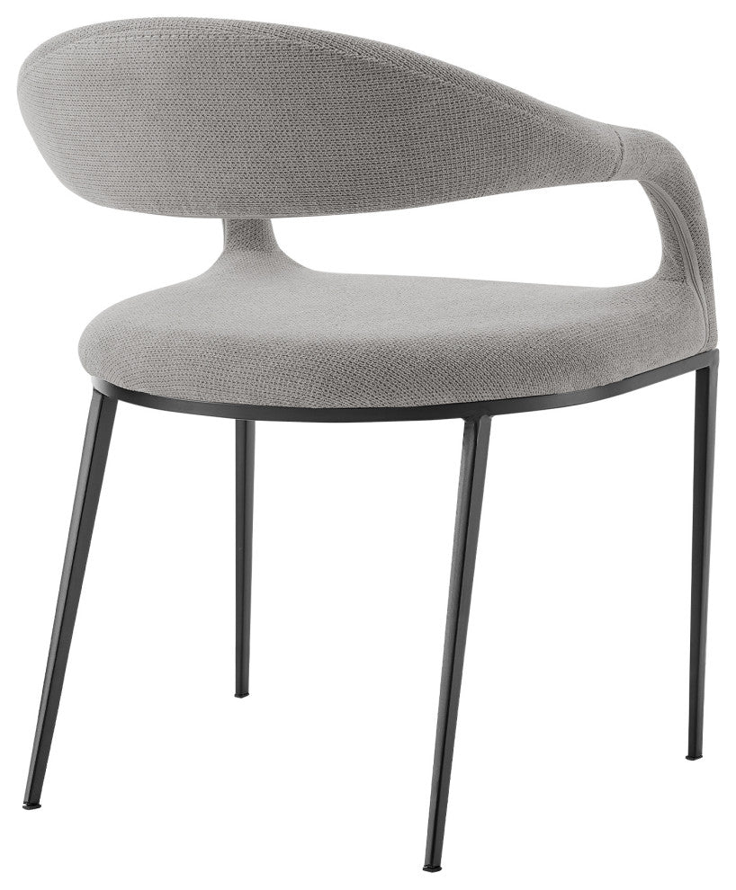 Morgan Matte Black and Light Gray Upholstered Dining Chairs, Set of 2