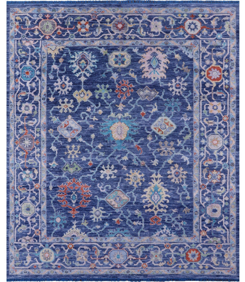 Hand Knotted Turkish Oushak Wool Rug 8' 1" X 9' 9" - Q15622