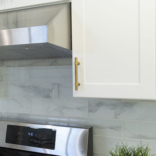 Satin Brass Gold Handle Pull 10-1/8" (256mm) Hole Centers, 12" Length