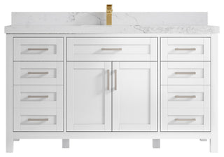 Cambridge 60 Single Bathroom Vanity in White 2" Calacatta Nuvo