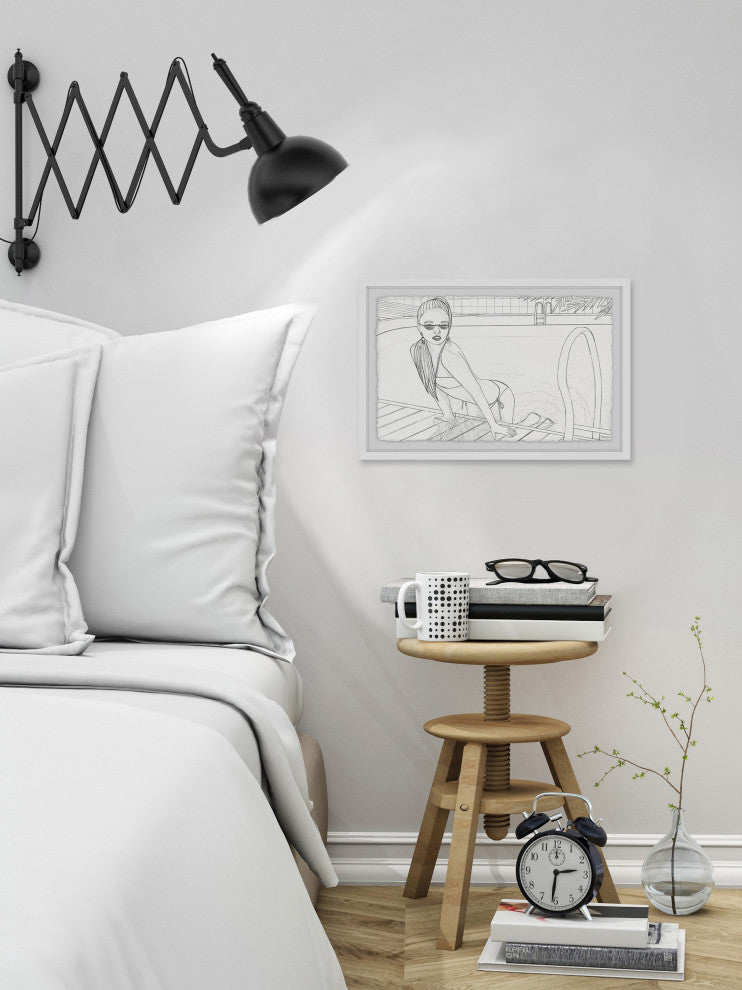 "Pool Love" Framed Painting Print, 45"x30"