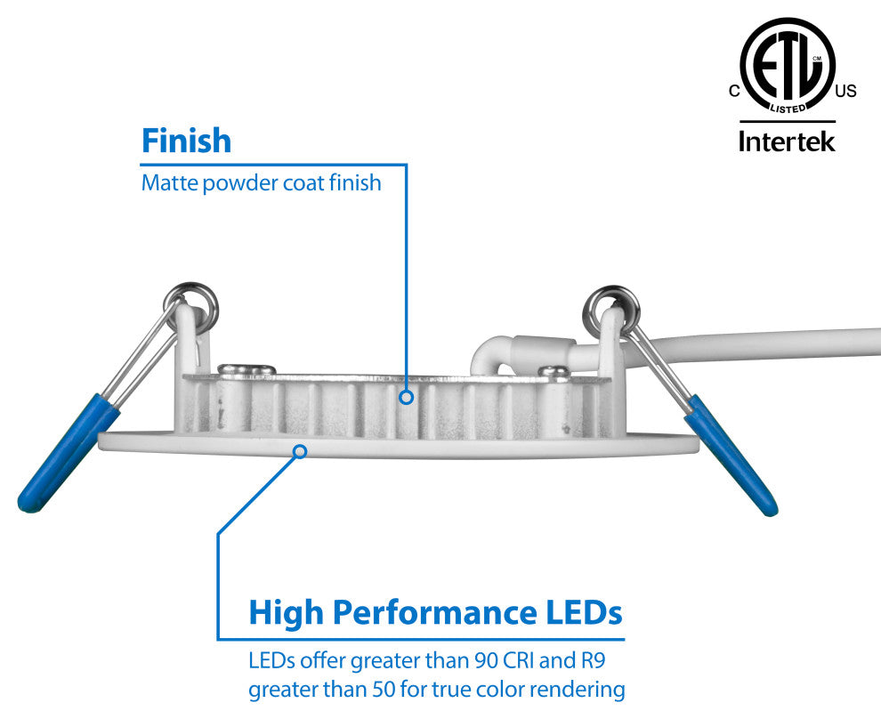 DLE3 Series 3" Round Downlight, Black, 5000k
