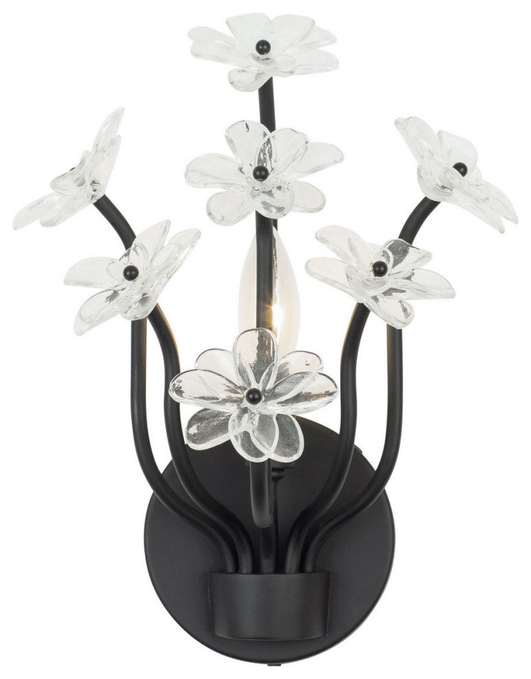 Wildflower 1-Light Wall Sconce, Matte Black