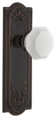 Meadows Plate Double Dummy Waldorf White Milk Glass Knob, Timeless Bronze