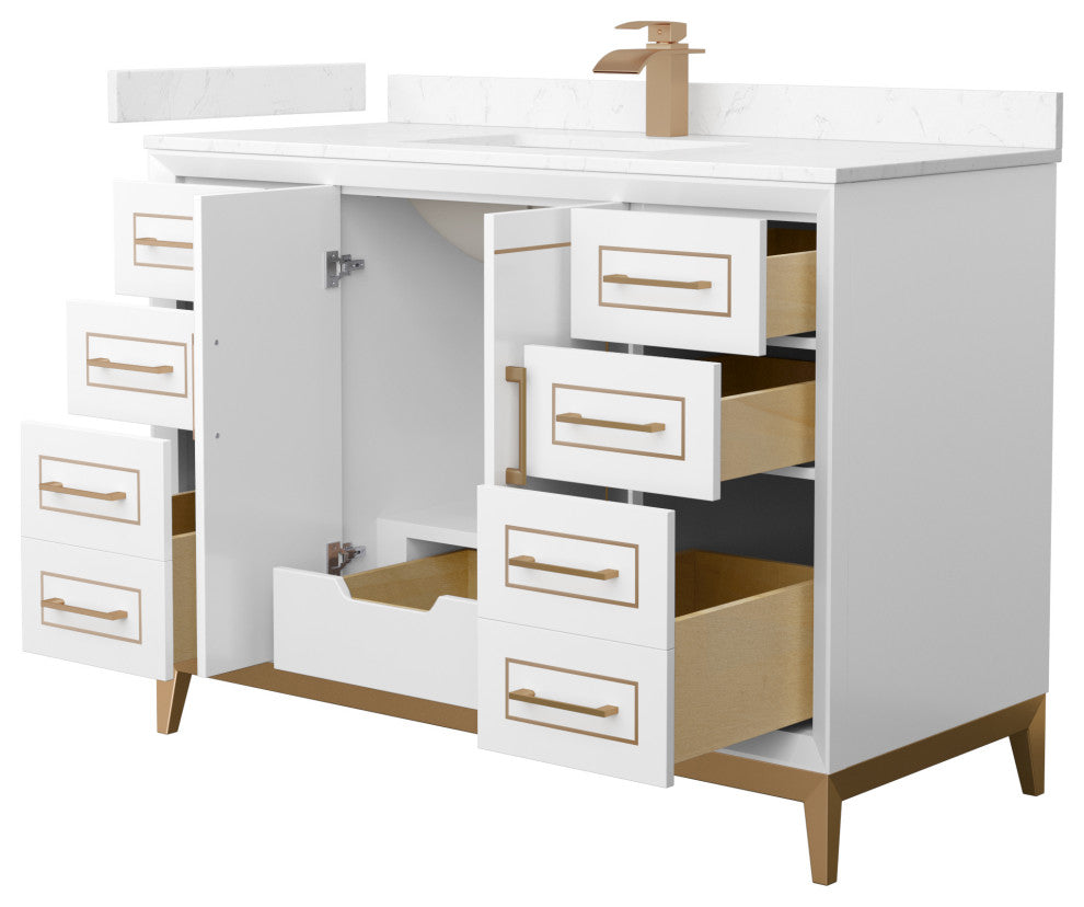 Marlena 48" Single Vanity, Cultured Top, Bronze Trim