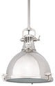 Pelham 1-Light Pendant, Polished Nickel, 14"