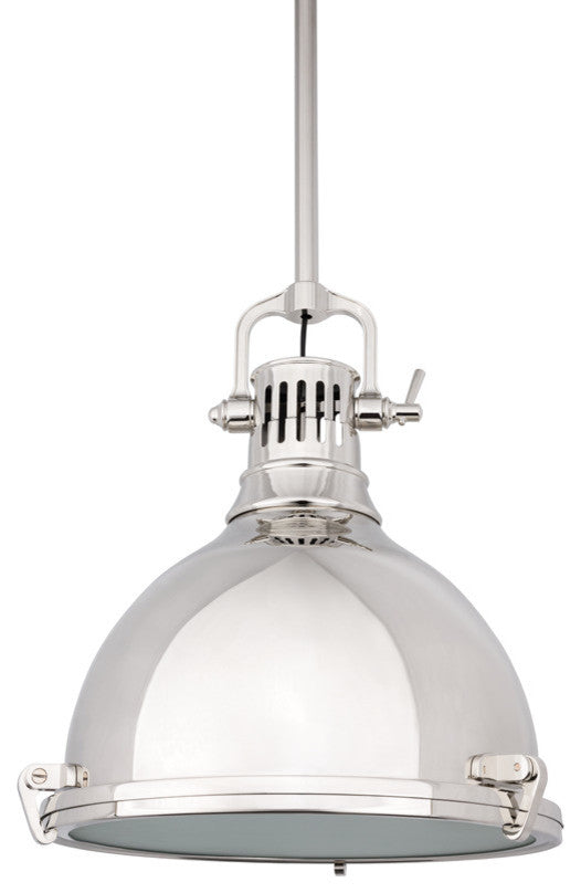 Pelham 1-Light Pendant, Polished Nickel, 14"