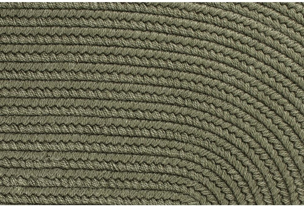 Solid Wool Rug, Moss Green, 4' Round