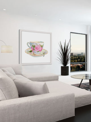 "Teacup" Framed Painting Print, 32"x32"