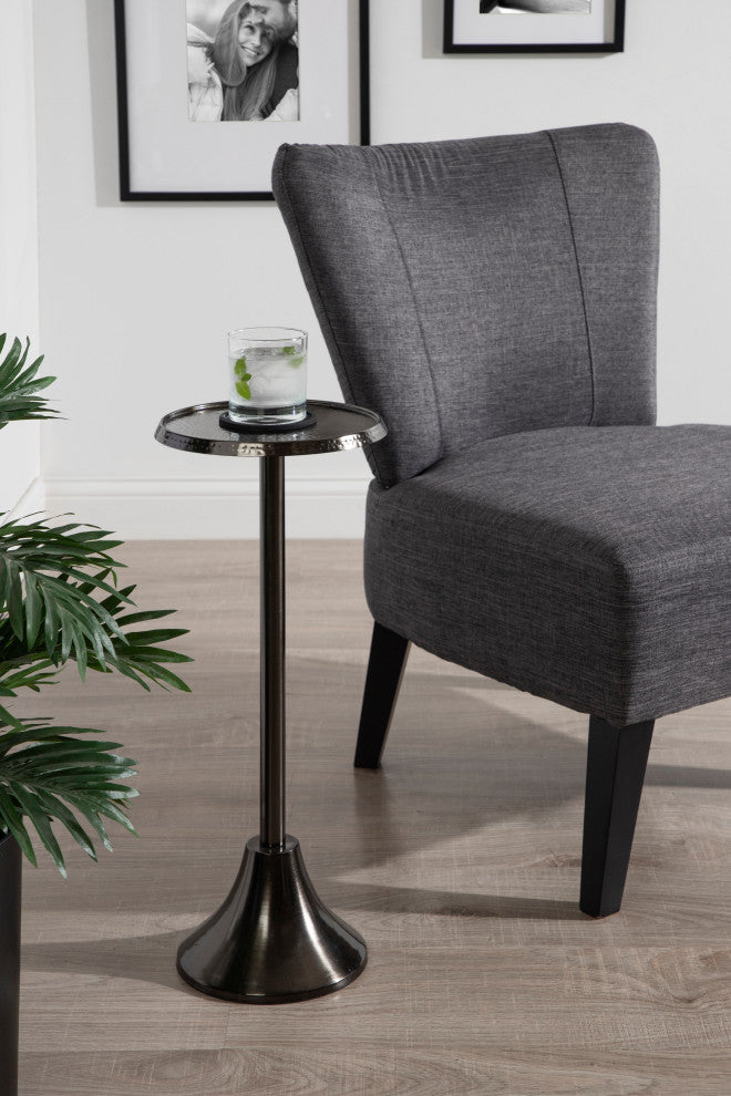 Sanzo Metal Side Table, Pewter 9x9x23