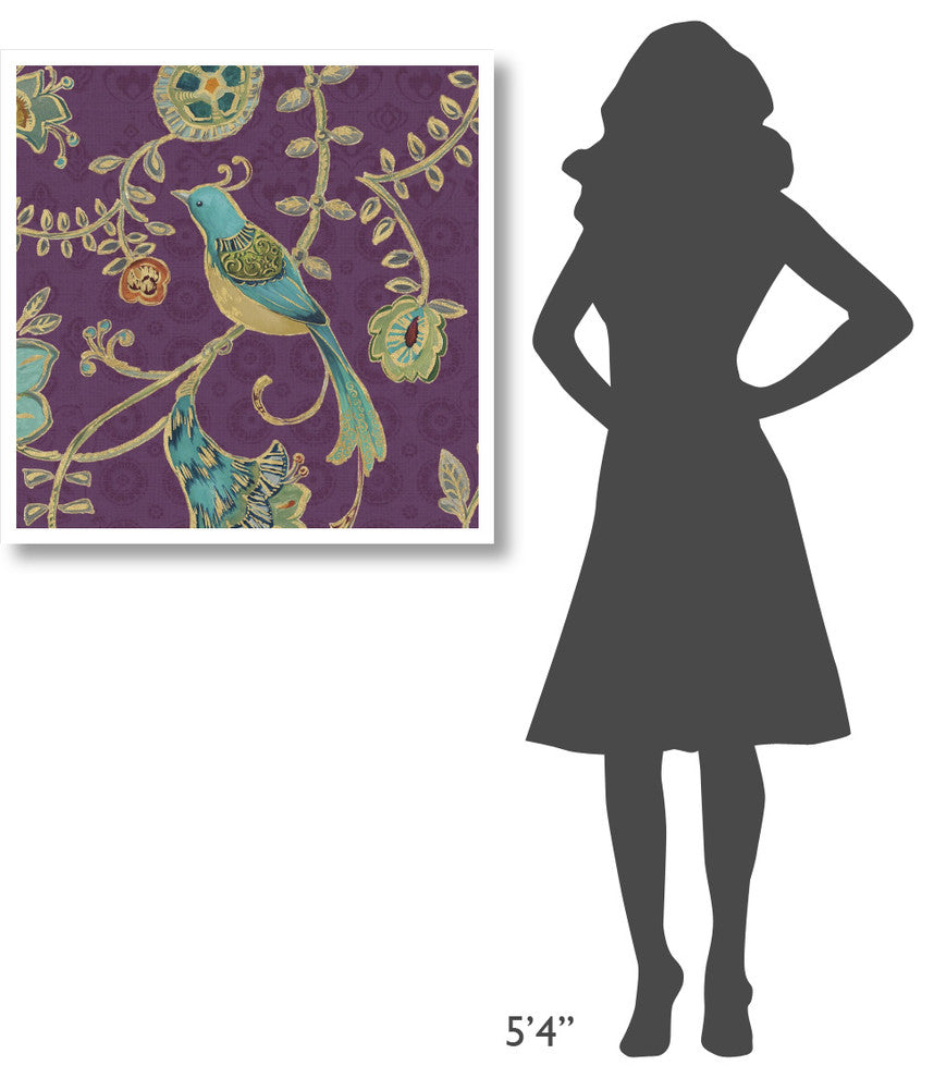 "Bohemian Wings VI Aubergine" Digital Paper Print by Daphne Brissonnet, 32"x32"