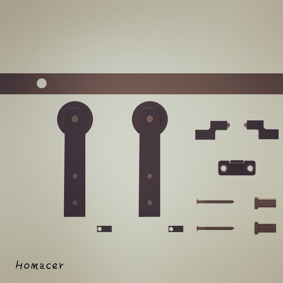 Mini Sliding Barn Door Hardware Kit, Straight Design, 24", Single