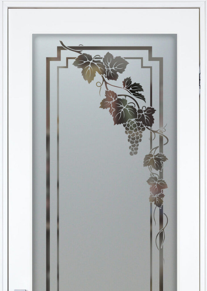 Pantry Door - Vineyard Grapes Cascade - Primed - 30" x 84" - Knob on Left -...