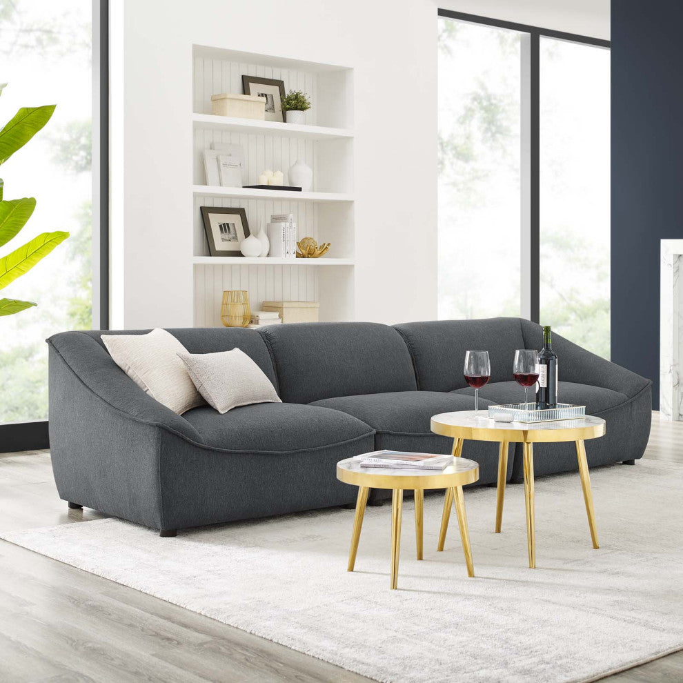 Comprise 3-Piece Sofa Charcoal