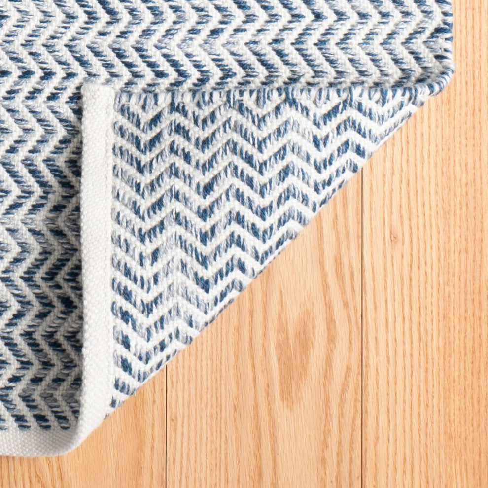 Dash & Albert Coastal Blue Handwoven Indoor/Outdoor Rug, Blue, Runner-2'6" x 8'