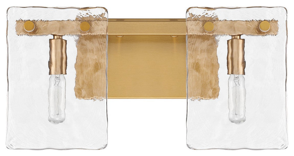 Genry 2-Light Bathroom Vanity Light, Warm Brass