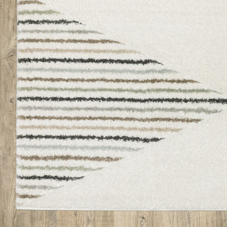 Canton Geometric Stripes Beige/Multi Indoor Area Rug, 6'7"x9'6"