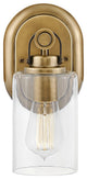 Halstead Single Light Vanity in Heritage Brass