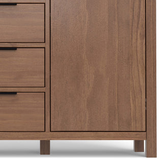 Hollander Solid Wood Sideboard Buffet, Medium Saddle Brown