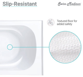 Ivy Alcove Soaking Bathtub with Apron Skirt, 60"x30", Right Hand Drain