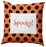Halloween Spooky Dots Accent Pillow, Traditional Orange, 18"x18"