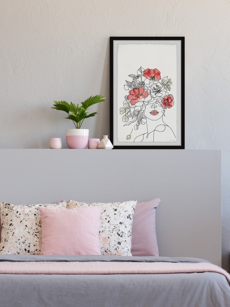 "Perfect Red Lip" Framed Painting Print, 8x12