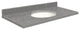 Quartz 43"x22" Vanity Top, White Bowl, Urban Grey, 8" Offset