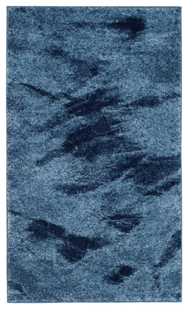 Safavieh Retro 2'6" X 4' Power Loomed Rug in Light Blue and Blue