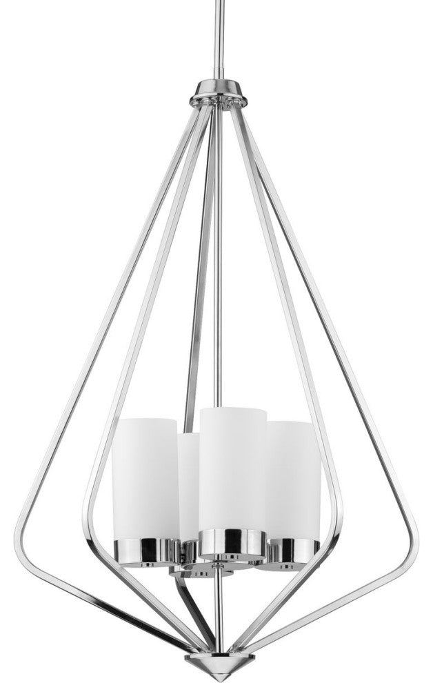 Elevate 4-Light Polished Chrome Etched Glass Modern Pendant Hanging Light
