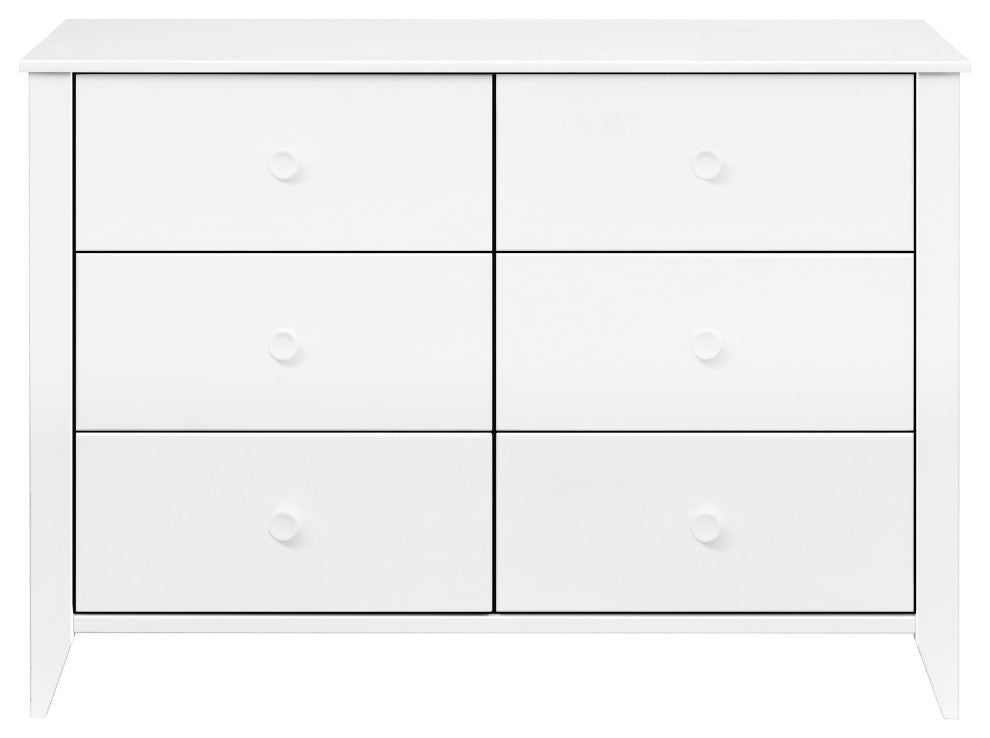 Sprout 6-Drawer Double Dresser, White