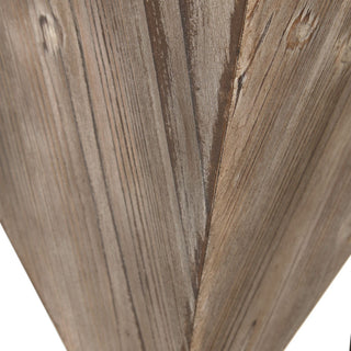 Close-up of wood grain/triangle feature on white background.