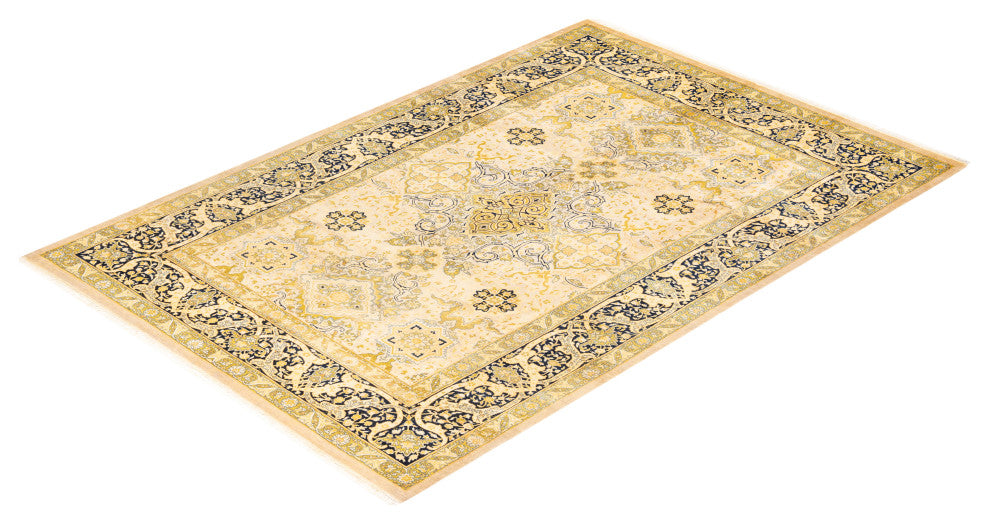 Mogul, One-of-a-Kind Hand-Knotted Area Rug  - Ivory, 6' 1" x 9' 0"