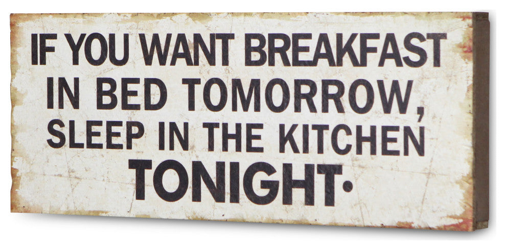 "If You Want Breakfast" Wooden Wall Decor