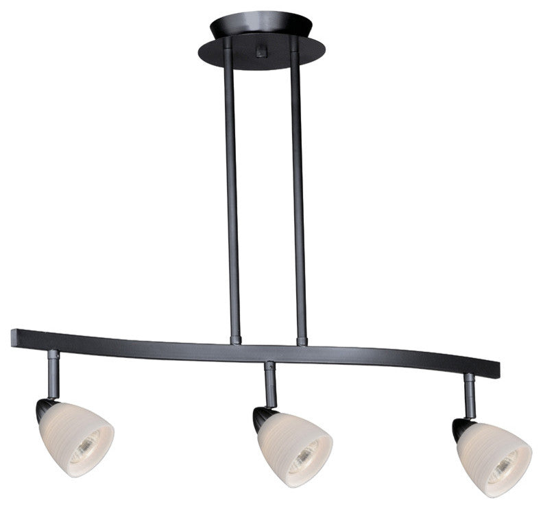 3L Spot Light Pendant White Wiped Glass