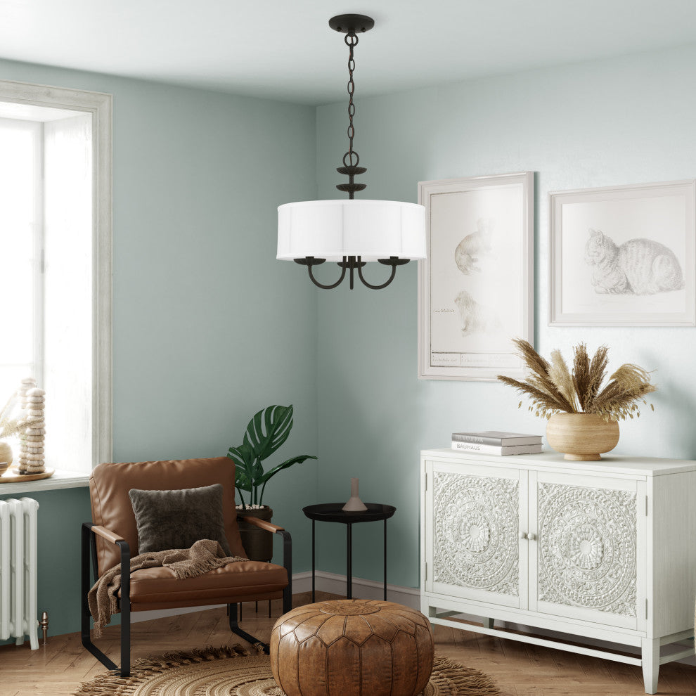 Livex Lighting 3 Light Black Pendant Chandelier