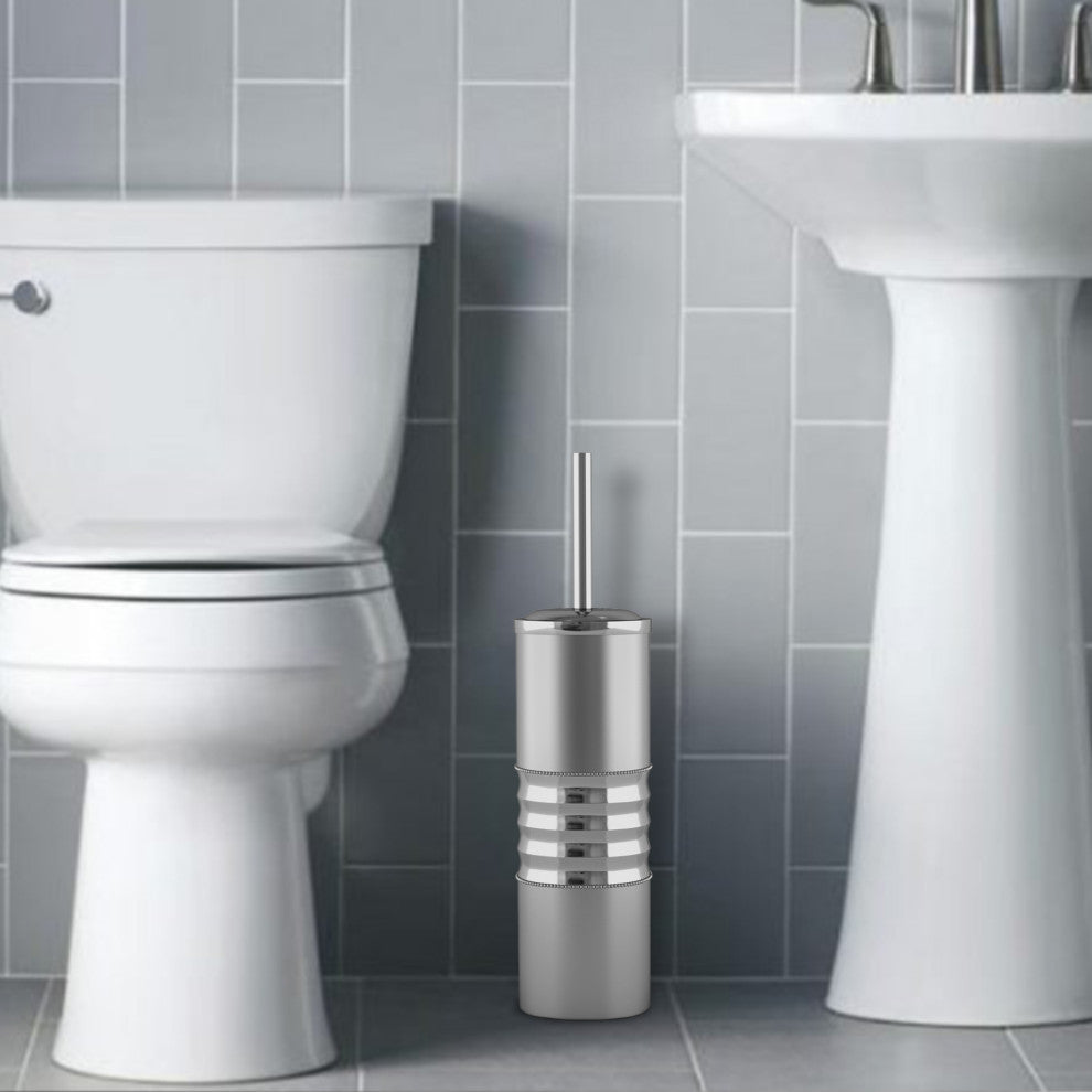 nu steel Round Shape Stainless Steel Toilet Brush Holder