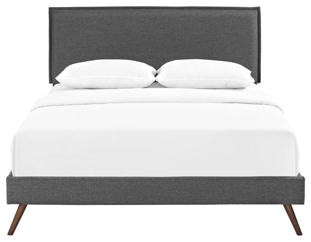 Modway Amaris Queen Platform Bed With Round Splayed Legs, Gray
