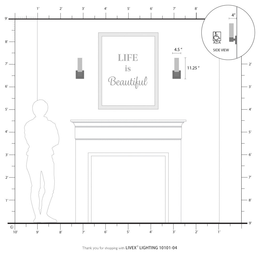 Livex Lighting Black ADA Single Sconce