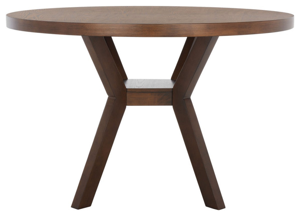 Safavieh Couture Luis Round Wood Dining Table, Medium Oak
