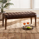 Kiyoko Mid-Century Dining Bench, Dark Brown