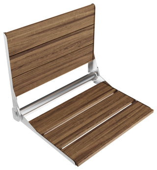 Saxon 17 in. Teak Wall Mounted Folding Shower Seat