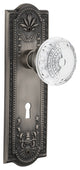 Meadows Plate Single Dummy, Keyhole Crystal Meadows Knob, Antique Pewter, MEACME