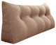 Button Tufted Body Positioning Pillow Headboard Cushion Linen Blend Blush, 54x20x8inches