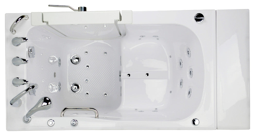 Ella Monaco 32"x52" Acrylic Walk-In-Bathtub, Outswing Door, 5 Piece Faucet