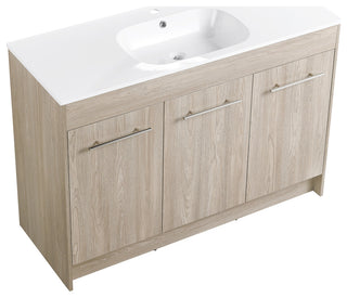 48 Inch Plywood Freestanding Bathroom Vanity With Resin Sink and Two Shelves
