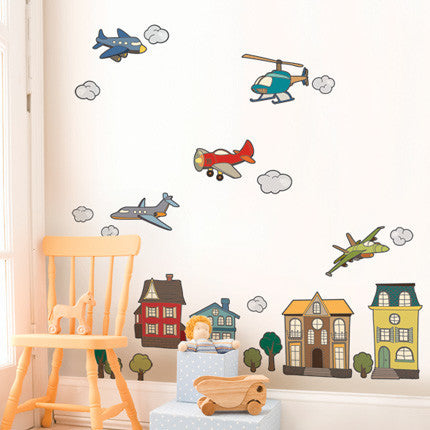 Airplanes and Helicopters Vinyl Wall Stickers